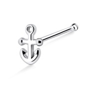 Anchor Shaped Silver Bone Nose Stud NSKD-1033